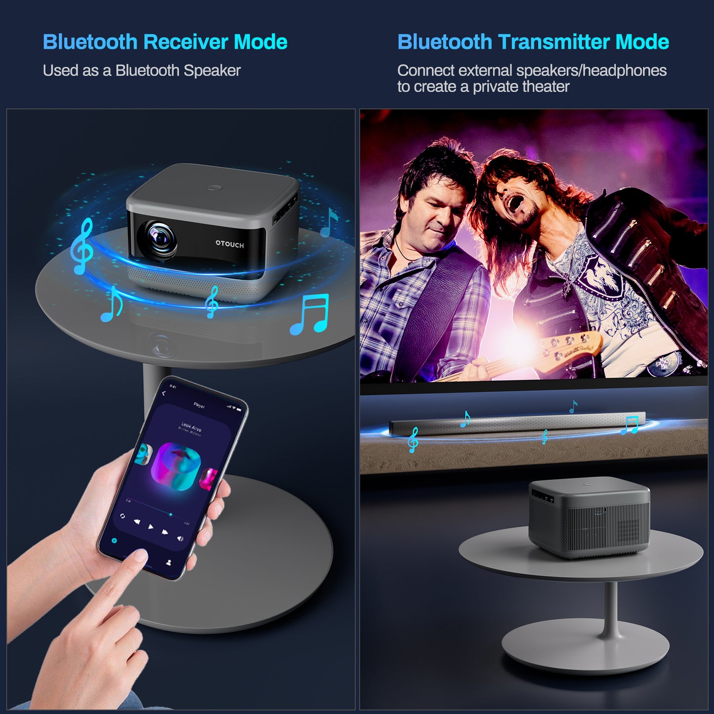 [Electric Focus] Projector Native 1080P 18000LM, OTOUCH 5G WiFi Bluetooth Projector 4K Support 4P Keystone/Phone Mirror/Dual HiFi Speakers/BT Remote/Zoom for Phone PC TV Stick Switch 2023 New